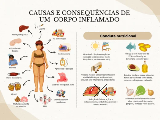 Causas e consequências de um corpo inflamado